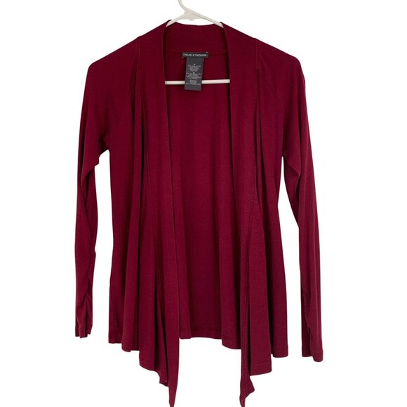 Chelsea & Theodore Womens Crimson Cardigan M Modal RBB10450 Drape Open New - Picture 5 of 6